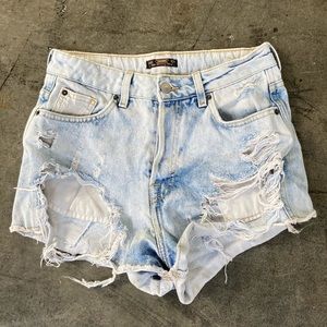 Pull&Bear Super Ripped Jean Shorts